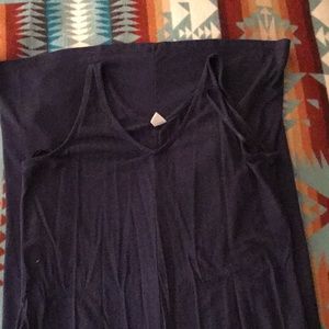 Navy v neck maxi dress